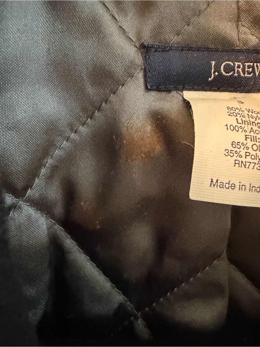 J.Crew Black Wool Double-Breasted Peacoat with Thinsulate - Size Small - Picture 7 of 8